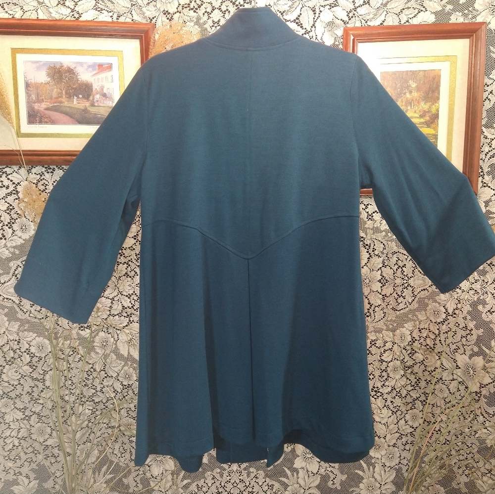 Du Jour teal blue jacket heavy warm babydoll dress style - Picture 3 of 5